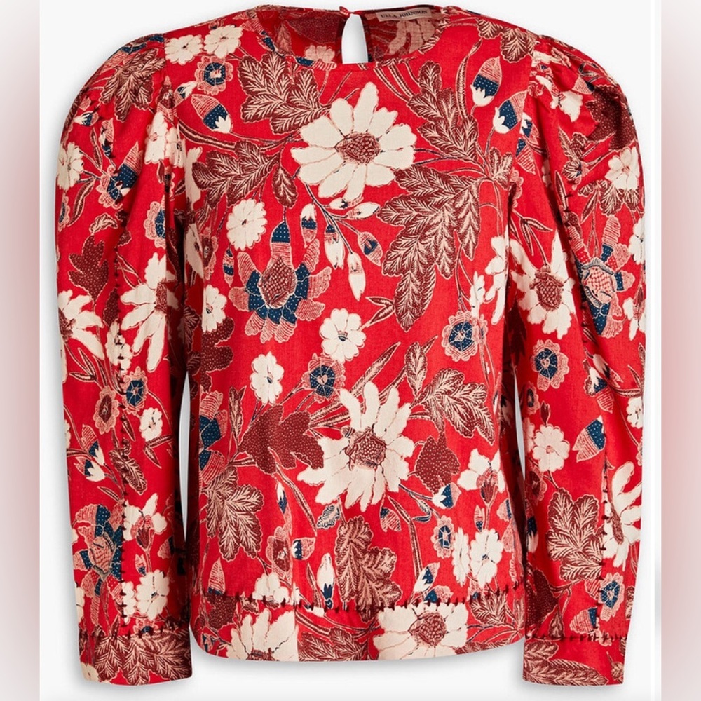 Ulla Johnson Terese floral-print cotton-blend blouse - Size 8